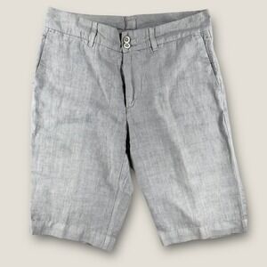 120% Lino Grey 100% Linen Shorts Men's Size 42 IT Made in Italy Luxury Summer